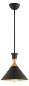 Lampadario a sospensione su cavo MONZA 1xE27/40W/230V, diam. 25 cm, nero/oro