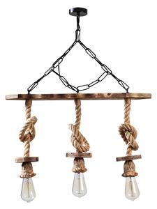 Lampadario a sospensione con catena EREBOS 3xE27/40W/230V marrone