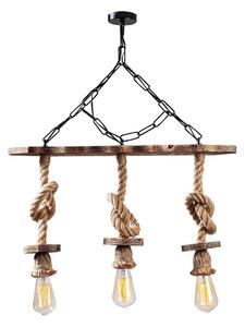 Lampadario a sospensione con catena EREBOS 3xE27/40W/230V marrone