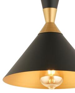 Lampadario a sospensione su cavo MONZA 1xE27/40W/230V, diam. 25 cm, nero/oro