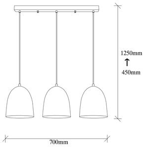 Lampadario a sospensione su cavo TATTOO 3xE27/40W/230V nero