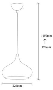 Lampada a sospensione con cavo DODO 1xE27/40W/230V bianco