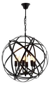 Lampadario a catena IRONBALL 6xE27/40W/230V nero