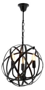 Lampadario a catena IRONBALL 3xE27/40W/230V nero