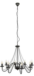 Lampadario a catena MALBO 8xE14/10W/230V nero