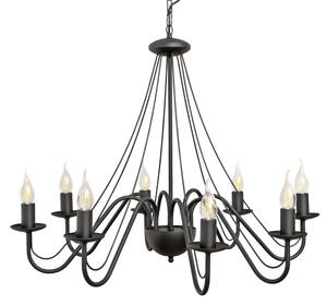 Lampadario a catena MALBO 8xE14/10W/230V nero