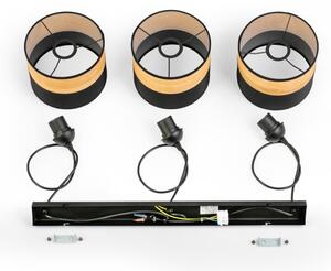 Lampadario a cavo ALBA 3xE27/15W/230V nero/marrone