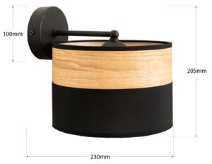 Lampada da parete ALBA 1xE27/15W/230V nero/marrone