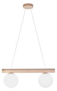 Lampadario a cavo WOODSTOCK 2xE27/15W/230V legno/crema