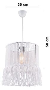 Lampadario su cavo NESS MACRAME 1xE27/40W/230V bianco