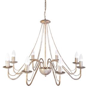 Lampadario a catena MALBO 8xE14/10W/230V bianco/oro/patina