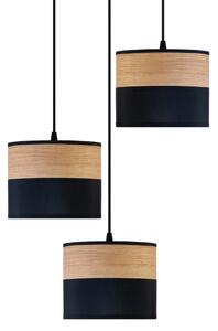 Lampadario a sospensione con cavo ALBA 3xE27/15W/230V diam. 40 cm nero/marrone