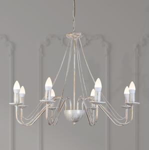 Lampadario a catena MALBO 8xE14/10W/230V bianco/oro/patina