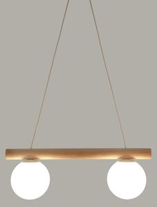 Lampadario a cavo WOODSTOCK 2xE27/15W/230V legno/crema