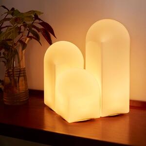 HAY Parade Lampada da tavolo LED a conchiglia bianca altezza 24 cm