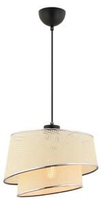Lampada a sospensione a cavo BARETTE 1xE27/60W/230V crema/cromo lucido
