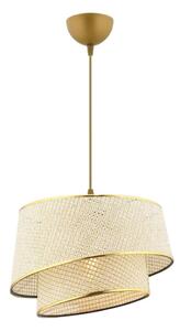 Lampadario a sospensione con cavo BARETTE 1xE27/60W/230V crema/oro