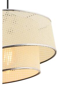 Lampada a sospensione a cavo BARETTE 1xE27/60W/230V crema/cromo lucido