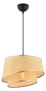 Lampadario a sospensione con cavo BARETTE 1xE27/60W/230V beige/cromo lucido