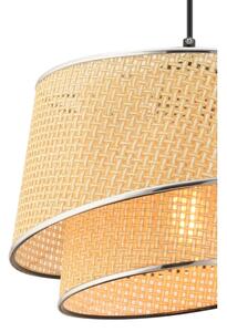 Lampadario a sospensione con cavo BARETTE 1xE27/60W/230V beige/cromo lucido