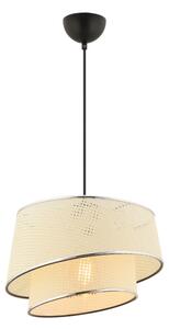 Lampada a sospensione a cavo BARETTE 1xE27/60W/230V crema/cromo lucido