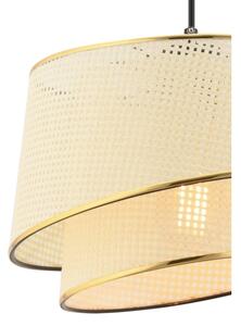 Lampadario a cavo BARETTE 1xE27/60W/230V crema/oro