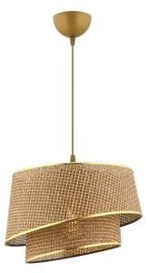 Lampadario a sospensione con cavo BARETTE 1xE27/60W/230V marrone/oro