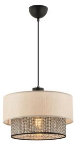 Lampada a sospensione su cavo ECHO 1xE27/60W/230V beige/grigio