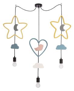Lampadario sospeso per bambini TRIO 3xE27/20W/230V giallo/blu/grigio