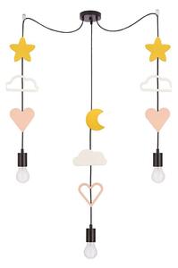 Lampadario sospeso per bambini TRIO 3xE27/20W/230V giallo/bianco/rosa