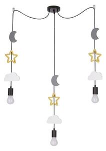 Lampadario a sospensione per bambini TRIO 3xE27/20W/230V grigio/giallo/bianco
