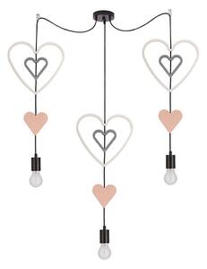 Lampadario sospeso per cameretta TRIO con cavo 3xE27/20W/230V rosa/bianco/grigio