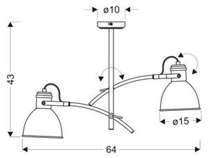 Lampadario a stelo ZUMBA 2xE27/60W/230V bianco/nero