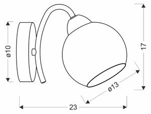 Lampada da parete NESTOR 1xE27/40W/230V ottone