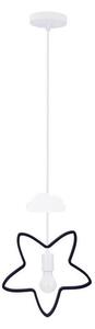 Lampadario sospeso per bambini STARS su cavo 1xE27/20W/230V nero/bianco