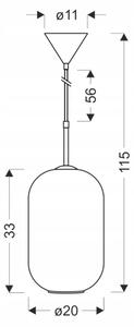 Lampadario a cavo CRESTO 1xE27/40W/230V bianco/oro