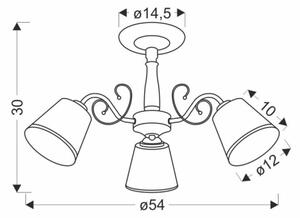 Lampadario a stelo LOSANNA 3xE14/40W/230V in ottone