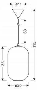Lampada a sospensione con cavo CRESTO 1xE27/40W/230V bianco
