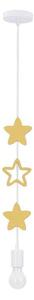 Lampadario a sospensione per bambini STARS 1xE27/20W/230V giallo/bianco