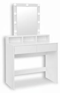 Tavolino VANESA con illuminazione, 80x40x145cm, bianco