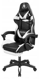 Kruger&Matz KM0790 Sedia da gioco con poggiapiedi GX-150, bianco e nero
