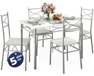 Set da pranzo PAUL, 5 pezzi, bianco vellutato