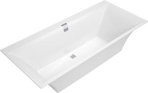 Villeroy & Boch Squaro Edge 12 Baignoires rectangulaires, garniture de vidage et de trop-plein incluse, pieds de baignoire inclus, 1800x800x475mm, UBQ180SQE2DV-01, UBQ180SQE2DV-01