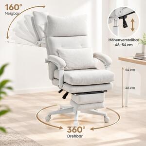 Sedia da ufficio Sedia da scrivania ergonomica con supporto lombare, schienale alto, poggiapiedi, sedia girevole regolabile in altezza