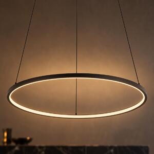 Lampada a sospensione LED alluminio metallo rotonda Ø 60 cm H: max. 96 cm Nero 2700 K bianco caldo 660 lm Moderno