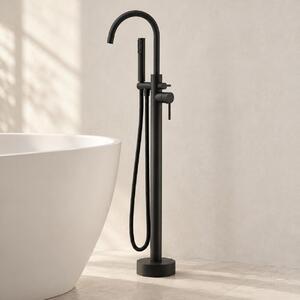 Rubinetto per vasca da bagno autoportante Fuji - Nero opaco - Rubinetto per vasca con doccetta