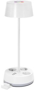 Aigostar-LED RGBW Lampada da tavolo dimmerabile con prese e USB LED/4,6W/230V bianca