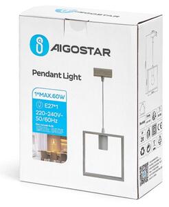 Aigostar - Lampadario LED in legno a sospensione con cavo 1xE27/9W/230V 2200K pino