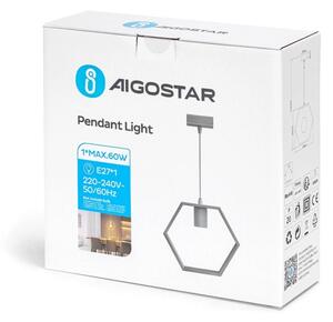 Aigostar - Lampada a sospensione LED in legno su cavo 1xE27/9W/230V 2200K pino