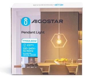 Aigostar - Lampada a sospensione LED in legno su cavo 1xE27/9W/230V 2200K pino